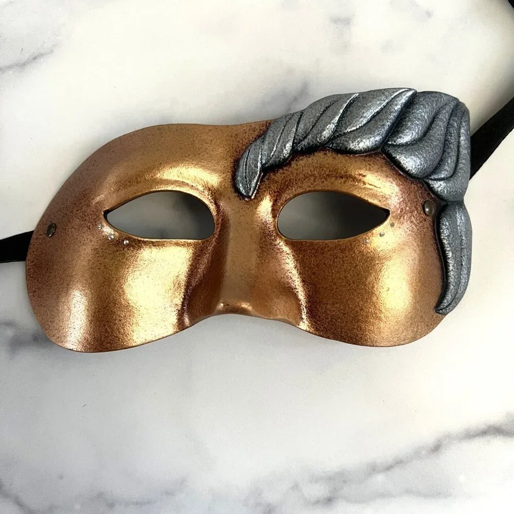 L'Atelier Pirate Vintage Masquerade Venetian Eye Mask, Gold/Silver